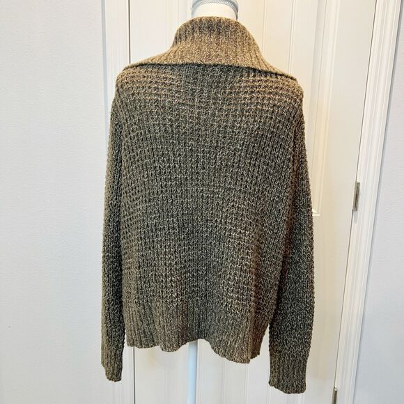 St. John's Bay Women's Knit Sweater Size XL Chunky Zip Front Long Sleeves Brown - Picture 5 of 13